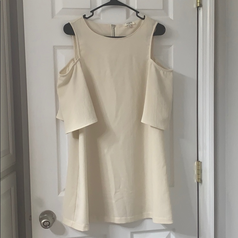 Cream Cold Shoulder Dress